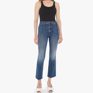 MOTHER Hustler Patch Pocket Ankle Fray Jeans, in Out for the Evening
